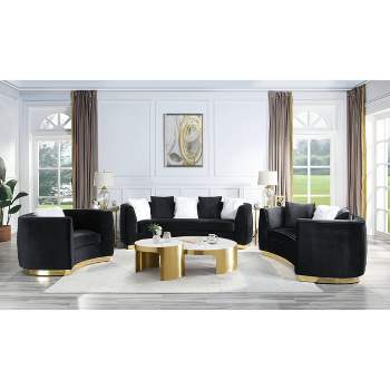 48" Achelle Accent Chair Black Velvet - Acme Furniture