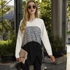 Anna-Kaci Women's Color Block Tunic Top with Leopard Print Detail - 3 of 4