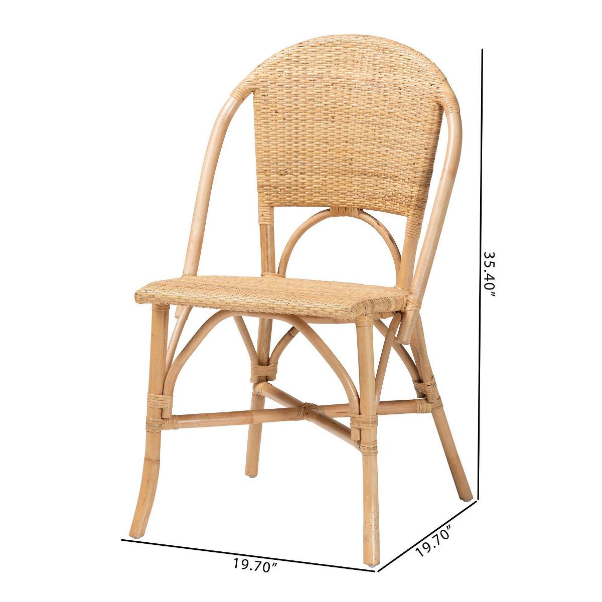 bali & pari Jaylyn Bohemian Natural Rattan Dining Chair Natural - thumbnail 3