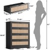 Tall Rattan Dresser with 4 Drawers, Storage Chest of Drawers for Bedroom - 2 of 4