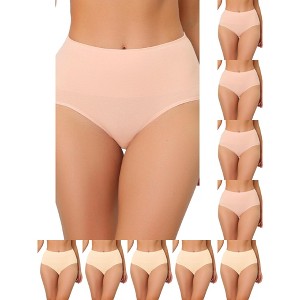 INSPIRE CHIC Women's High Waist Shaping Tummy Control Breathable Briefs 10 Packs - 1 of 4