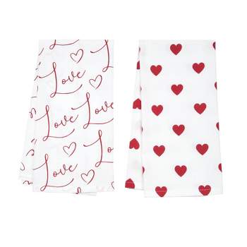 C&F Home Love Heart Cotton Kitchen Towel Set of 2
