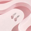 Girl's Pave Puffed Heart Hoop Sterling Silver Earrings - In Season Jewelry - 4 of 4