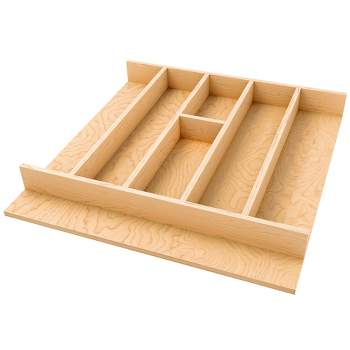 Rev-A-Shelf Natural Maple Right Size Utensil Insert Home Storage Kitchen Organizer 7 Compartment Drawer Accessory, 19-1/4" x 19-1/2", 4WUT-24SH-1