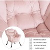 Modern Lounge Chair with Ottoman - Oversized Accent Chair with Folding Footrest - Comfortable Reading Chair for Living Room Bedroom - Beige - 3 of 4