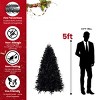 5-9ft Pre-Lit Black Halloween Artificial Christmas Tree with White LED Lights,Hinged Full Tree for Holiday Decor-Baofuwish - 4 of 4