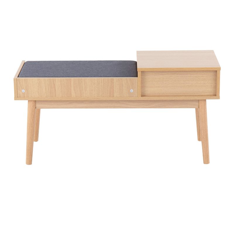 40" Telephone Polyester Wood Contemporary Bench - LumiSource, 5 of 10