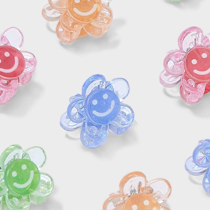 Girls&#39; 8pk Mini Claw Clips Smiley Flowers - Cat &#38; Jack&#8482;, 4 of 7