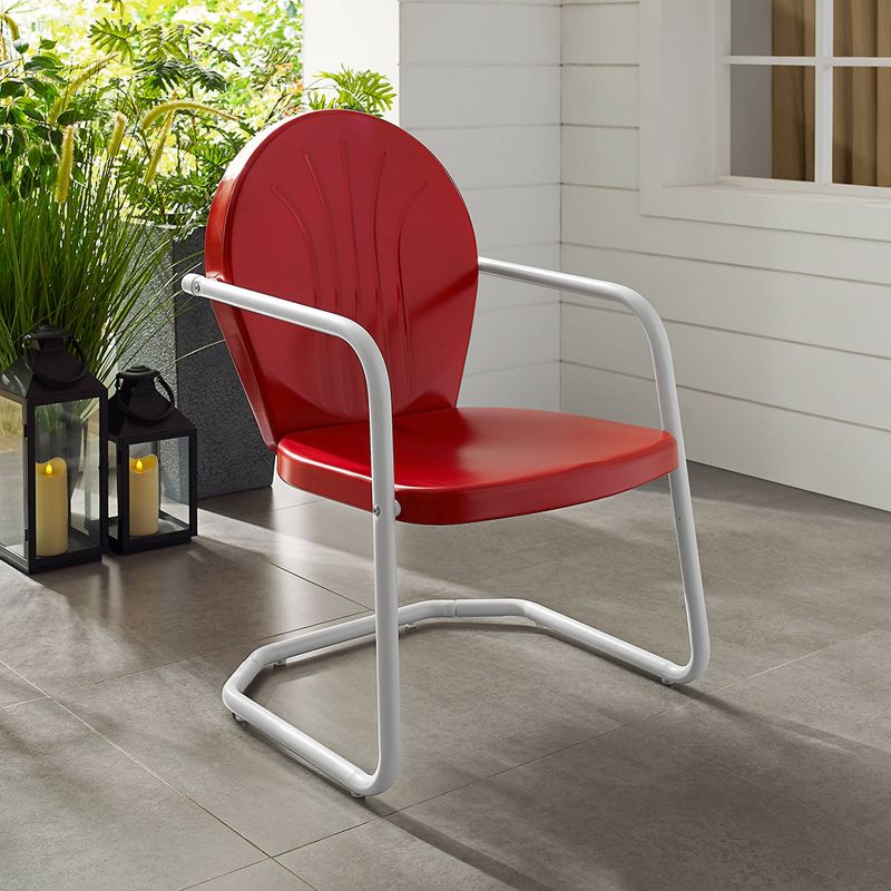 Metal Patio Arm Chair - Red, 6 of 10