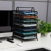 Mind Reader Metal 7-Tier Paper Tray Desktop Organization Set: Black Metal Desk Organizer for Office Supplies - 2 of 4