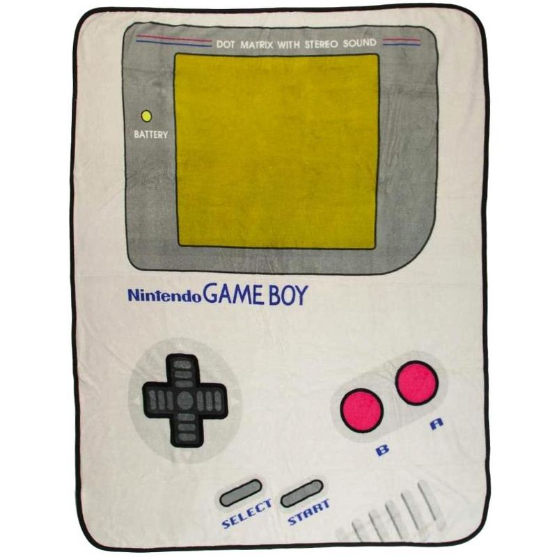 Nintendo Game Boy Handheld Game Console Fleece Throw Blanket 45" X 60" Multicoloured, 1 of 5