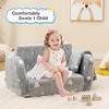 Costway 2-in-1 Kids Couch Folding Toddler Chair with Blanket Gift for 3+ Kids Multicolor/Gray/Pink - image 2 of 4