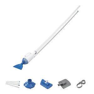 Bestway Flowclear AquaCrawl Above Ground Outdoor Swimming Pool Maintenance Vacuum Cleaner Set with 2 Interchangeable Nozzle Heads and Debris Bag - 1 of 4