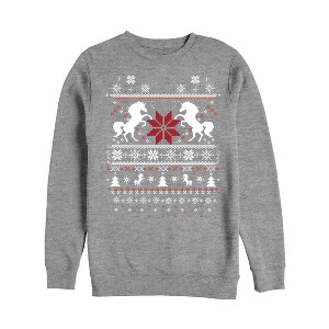 Men's Lost Gods Ugly Christmas Unicorn Sweatshirt - 1 of 3