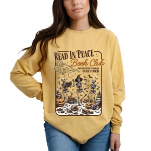 Simply Sage Market Read In Peace Book Club Garment Dyed Long Sleeve - 1 of 4