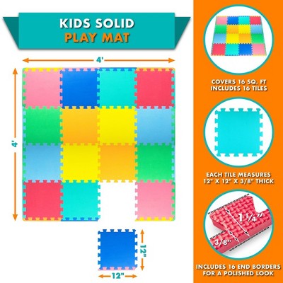 ProSource Multicolor EVA Foam Kids Play Mat, 48" x 48"