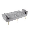 69.6" Convertible Futon Sofa Bed With 2 Pillow, Upholstered Loveseat Sleeper Sofa with Adjustable Backrest, 2 Seat Couch for Office Guest Room Bedroom - 3 of 4