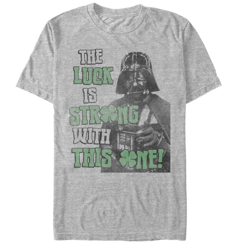 Men's Star Wars St. Patrick's Day Darth Vader Luck Strong T-Shirt, 1 of 5