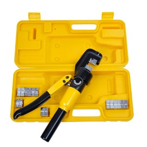 Yescom 10 Ton Hydraulic Wire Crimper Battery Cable Lug Terminal Crimping Tool with 9 Dies Yellow - 1 of 4