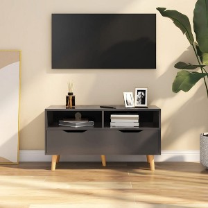 vidaXL TV Stand Gray 35.4 in.x15.7 in.x19.1 in. Engineered Wood - 1 of 4