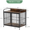 Heavy Duty Dog House with 360° Wheels – Furniture Style Dog Crate for Medium Dogs with Feeder - 4 of 4