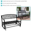 Sunnydaze 50" 2-Person Metal Outdoor Glider Bench, Black - 2 of 4