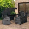 vidaXL Patio Dining Set 7 Piece with Cushions - Gray - 2 of 4