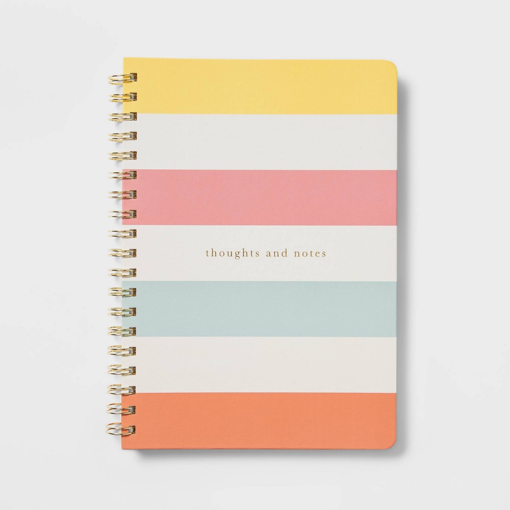 96 Sheet College Ruled Journal 7"x10" Spiral Stripe - Threshold™