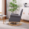 KWPZQEB Nursery Rocking Chair, Upholstered Glider Rocker Rocking Accent Chair Padded Seat with High Backrest, Comfy Armchair for Living Room - 3 of 4