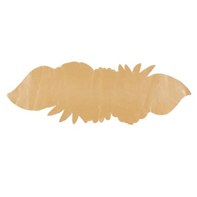 Green Beaded Tropical Leaves Glass Table Runner, 13"x36"