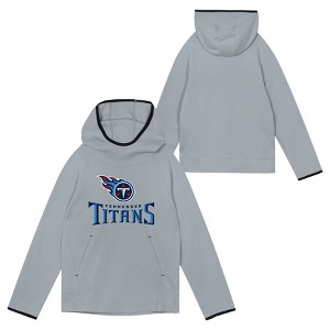 NFL Tennessee Titans Boys' Gray Performance Hooded Sweatshirt - 1 of 3
