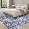Vintage Floral Printed Distressed Rug for Living Room Retro Thin Washable Area Rugs for Bedroom Low Pile Non Slip Ultra Soft Carpet - 2 of 4