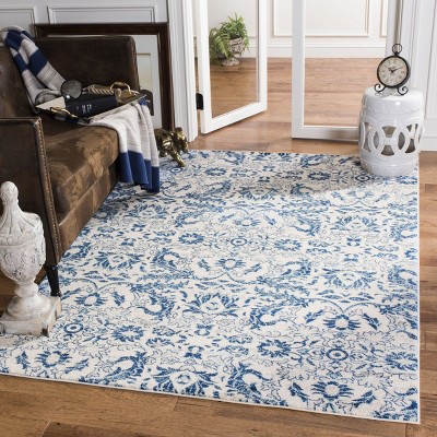 Evoke EVK238 Power Loomed Area Rug - Ivory/Blue - 5'3"x7'6" - Safavieh.