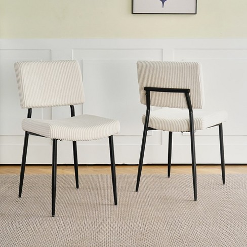 Modern Velvet Dining Chairs Set Of 2, Fabrics Upholstered Kitchen Chairs, Kitchen Side Chair With Black Metal Leg - image 1 of 4