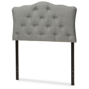 Myra Modern And Contemporary Fabric Upholstered Button - Tufted Scalloped Headboard - Baxton Studio - 1 of 4