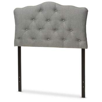 Myra Modern And Contemporary Fabric Upholstered Button - Tufted Scalloped Headboard - Baxton Studio