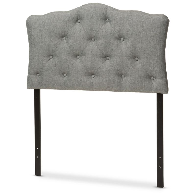 Myra Modern And Contemporary Fabric Upholstered Button - Tufted Scalloped Headboard - Baxton Studio, 1 of 6