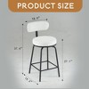 Modern Swivel Bar Stools Set of 2, Boucle Upholstered Counter Height Bar Chairs with Metal Legs & Footrest - Leovsnove - 3 of 4