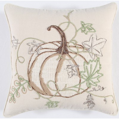 20"x20" Oversize Pumpkin Square Throw Pillow Light Brown - Rizzy Home