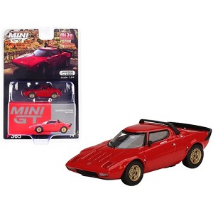 Lancia Stratos HF Stradale Rosso Arancio Red Limited Ed to 2400 pcs Worldwide 1/64 Diecast Model Car by Mini GT - 1 of 4