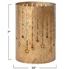 Storied Home Textured Metal Tealight/Votive Holder with Cut-Outs, Antique Gold Finish - 2 of 2