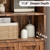 Farmhouse Bookcase with Doors, Display Storage Shelves, Tall Bookshelf Wooden 6 Shelf Bookshelves - 2 of 4