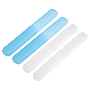 Unique Bargains Plastic Lightweight Traveling Toothbrush Holders Case 7.48"x1.06" 4 Pcs - 1 of 4