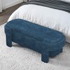 Vynxaria Linen Fabric Upholstered Bench with Large Storage Space for the Living Room, Entryway and Bedroom,dark blue( 51.5''x20.5''x17'' ) - 3 of 4