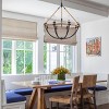12-Light Modern Farmhouse Geometric Chandelier 38" Rustic Wood Chandeliers Industrial Pendant Light for Dining Room - 3 of 4