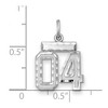 Black Bow Jewelry Sterling Silver, Varsity Collection, Small D/C Pendant, Number 04 - 4 of 4