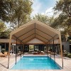 Patti 12x20ft Heavy Duty Outdoor Portable Garage Gazebo Ventilated Canopy Carports, Outdoor Furniture - Maison Boucle - 3 of 4