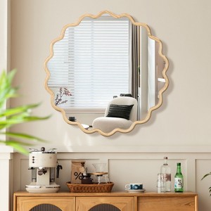 Kumasinova Wave Wood Bathroom Vanity Mirror,Wall Mirror with HD Glass,Rustic Decorative Mirror for Living Room,Bedroom,Bathroom - 1 of 4