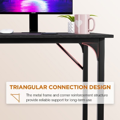 Black Adjustable Height Wood Computer Desk with Drawer