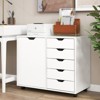 Tangkula 5-Drawer Modern Mobile Side Cabinet Lateral Filing Storage Chest with Wheels - 3 of 4